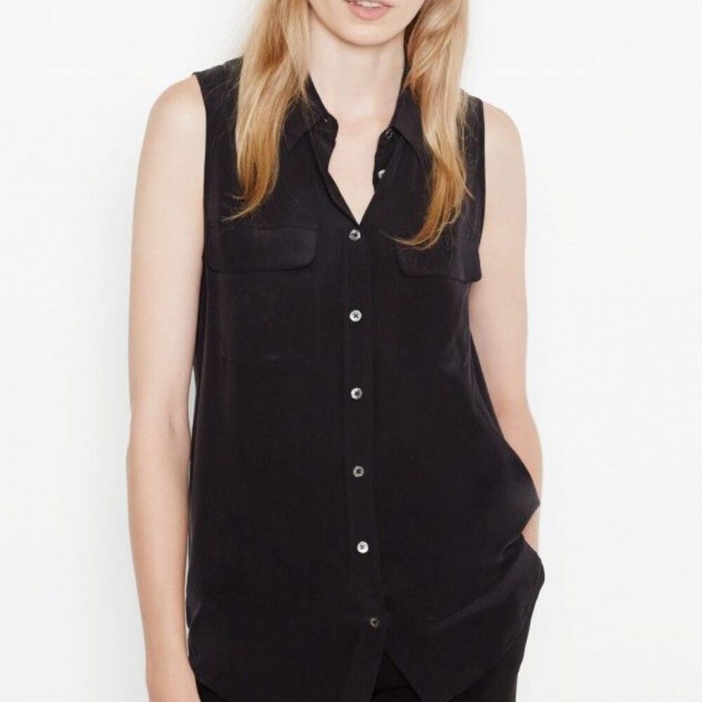Equipment silk sleeveless blouse size large